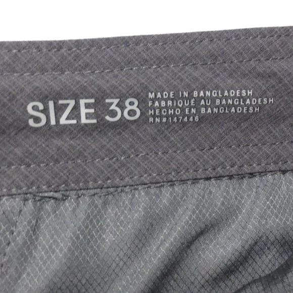 HANG TEN mens HYBRID shorts DARK GRAY summer SURFER quick dry SIZE 38 - Picture 7 of 11